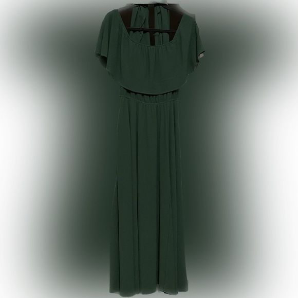 Baltic Born Victoria Off The Shoulder Maxi Dress size Small in hunter green - Picture 2 of 14